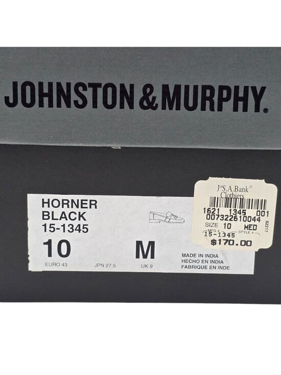 NEW Johnston and Murphy Black Leather Tassel Loafers Mens 10M Dress Shoes Horner main image 12